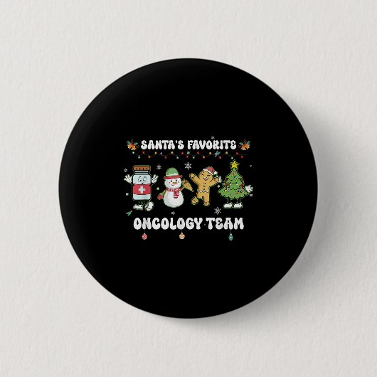 Oncology Christmas Crew Chemotherapy Nurse Techs N Button (Vorderseite)
