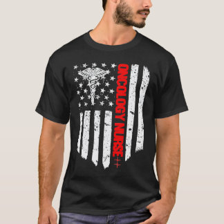 Oncology-Krankenschwester Amerikanische Flagge RN T-Shirt