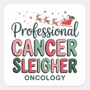 Oncology-Krankenschwester Weihnachten Krebs Chemo  Quadratischer Aufkleber