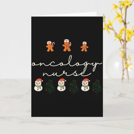 Oncology Nurse Christmas Gingerbread Holiday Hosta Karte (Gelbe Blume)