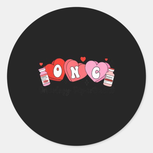 Oncology Nurse Fight Cancer Nurse Valentine Onc De Runder Aufkleber (Vorderseite)