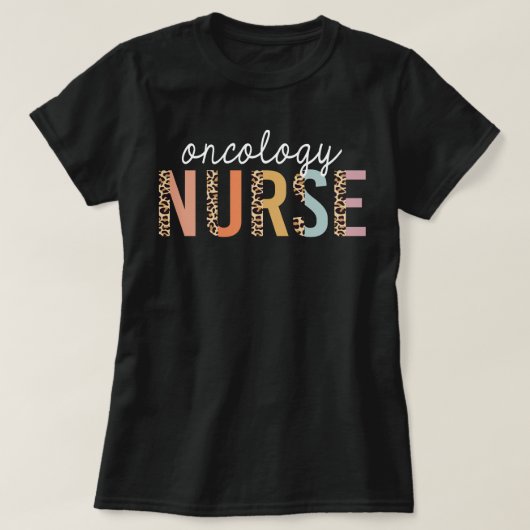Oncology Nurse Leopard Print Nursing School Women  T-Shirt (Design vorne)