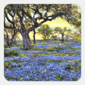 Onderdonk - Alter Eichenbaum und Bluebells Quadratischer Aufkleber (Vorderseite)