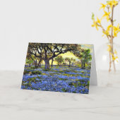 Onderdonk - Alter Eichenbaum und Bluebonnets Karte (Gelbe Blume)