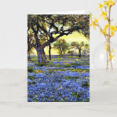Onderdonk - Alter Eichenbaum und Bluebonnets Karte (Gelbe Blume)