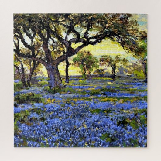 Onderdonk - Alter Eichenbaum und Bluebonnets Puzzle (Vertikal)