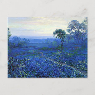Onderdonk - Bluebonnet-Landschaft mit Cacti, Road, Postkarte