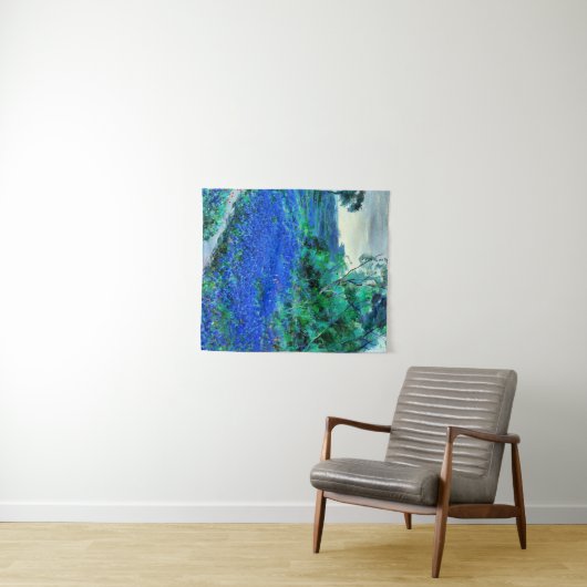 Onderdonk - Bluebonnets am Misty Morning Wandteppich (Beispiel (Horizontal))