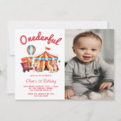 Onderful Circus 1. Geburtstag Foto Einladung (Vorderseite)