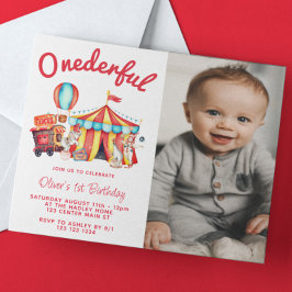 Onderful Circus 1. Geburtstag Foto Einladung
