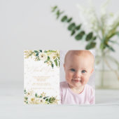 Onderland First Birthday Foto Vielen Dank Postkarte (Stehend Vorderseite)