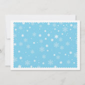 Onderland Winter Blue Snowflakes Foto Wonderland Einladung (Rückseite)