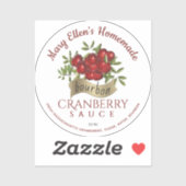 One 2" Gold Banner Bourbon Cranberry Sauce Label (Blatt)