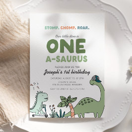 One-a-saurus Birthday Party Invitation Einladung