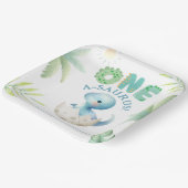 One A-Saurus Boy Dinosaur 1. Geburtstag Pappteller (Gewinkelt)