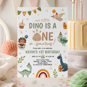 ONE-a-saurus Dino 1. Geburtstagseinladung Einladung