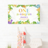 One A-Saurus Dinosaur 1st First Birthday Party Banner (Insitu)