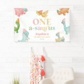 One A-Saurus Dinosaur 1st First Birthday Party Banner (Insitu)