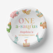 One A-Saurus Dinosaur 1st First Birthday Party Pappteller (Vorderseite)