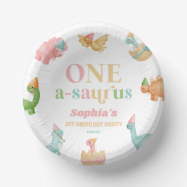 One A-Saurus Dinosaur 1st First Birthday Party Pappteller