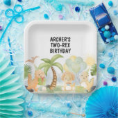 One A-Saurus Dinosaur Birthday Pappteller (Party)