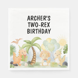One A-Saurus Dinosaur Birthday Serviette
