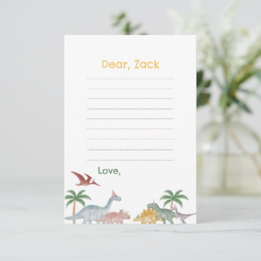 One A Saurus Dinosaur Birthday Time Capsule card Einladung (Stehend Vorderseite)