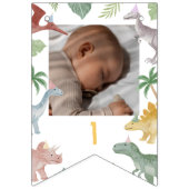 One A Saurus Dinosaur Boy Birthday Photo Banner (Zweite Fahne)