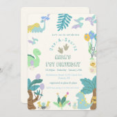 One-A-Saurus Dinosaur Geburtstag Einladung (Vorne/Hinten)