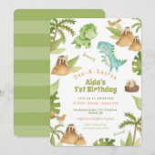 One-A-Saurus-Dinosaurier - Einladung zum Geburtsta (Vorne/Hinten)