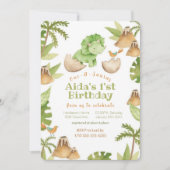 One-A-Saurus' Dinosaurier Erster Bithday Einladung (Vorderseite)