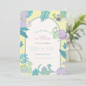 One-A-Saurus' Dinosaurier Erster Bithday Einladung (Stehend Vorderseite)