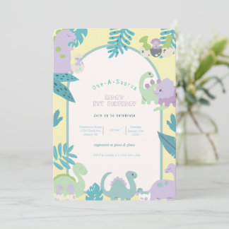 One-A-Saurus' Dinosaurier Erster Bithday Einladung