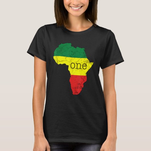 One Africa Pan African Pride Map Flag Black Pride T-Shirt (Vorderseite)