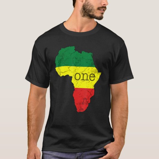 One Africa Pan African Pride Map Flag Black Pride T-Shirt (Vorderseite)