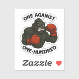 One Against One Hundred – Gorilla Boxing Workout Aufkleber