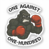 One Against One Hundred – Gorilla Boxing Workout Aufkleber (Vorderseite)