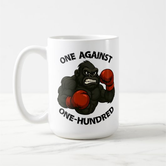 One Against One Hundred – Gorilla Boxing Workout Kaffeetasse (Links)