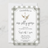 "One Albern Goose Niedlich Picnic First Birthday P Einladung (Vorderseite)