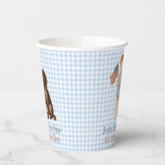 One All American Boy - Dog - Red White & Two Pappbecher (Links)