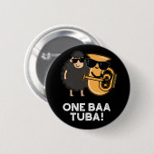 One Baa Tuba Funny Music Sheep Pub Dark BG Button (Vorne & Hinten)