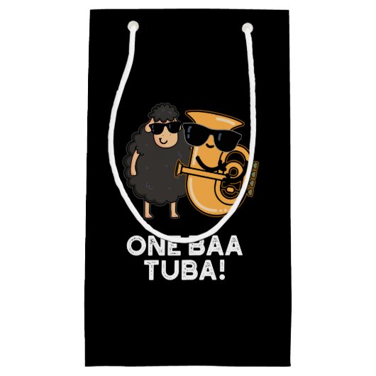 One Baa Tuba Funny Music Sheep Pub Dark BG Kleine Geschenktüte (Vorderseite)