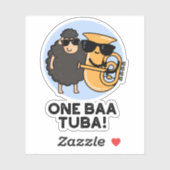One Baa Tuba Funny Music Sheep Puff Aufkleber (Blatt)