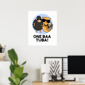 One Baa Tuba Funny Music Sheep Puff Poster (Heimbüro)