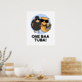 One Baa Tuba Funny Music Sheep Puff Poster (Küche)