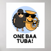 One Baa Tuba Funny Music Sheep Puff Poster (Vorne)