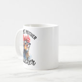 One Bad Mother Clucker Funny Chicken Kaffeetasse (Vorderseite Links)