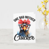 One Bad Mother Clucker Funny Chicken Karte (Gelbe Blume)