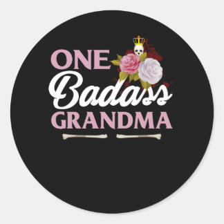 One Badass Oma Funny Oma Geschenk Runder Aufkleber