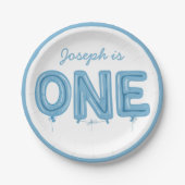 ONE Balloon, First Birthday Boy Party Teller (Vorderseite)